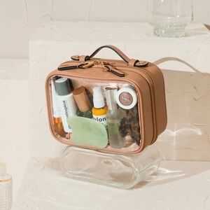 Calpak - Clear Cosmetic Case in Mocha